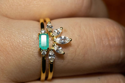 Close-up of hand on ring