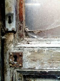 Close-up of rusty metal door