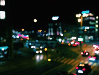 Defocused image of city street at night