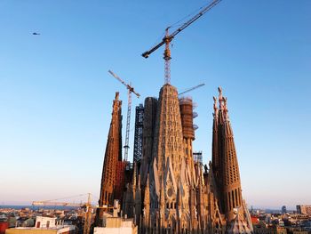 Low angle view of traditional building against clear sky