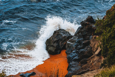 Rock formation on sea shore