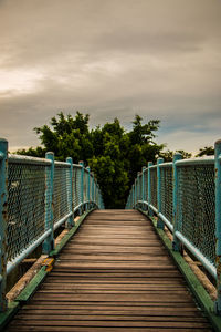 View of empty footbridge 