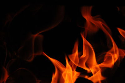 Close-up of bonfire at night