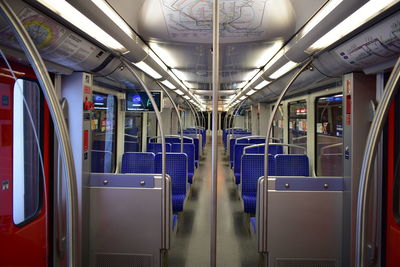 Interior of a empty subway train