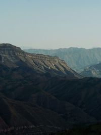 Scenic view of mountains against clear sky