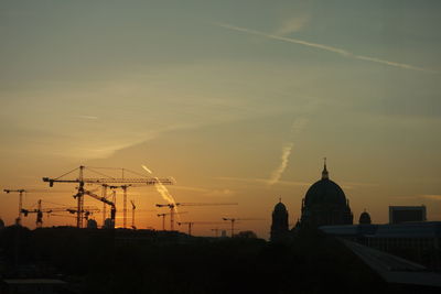 View of built structure at sunset