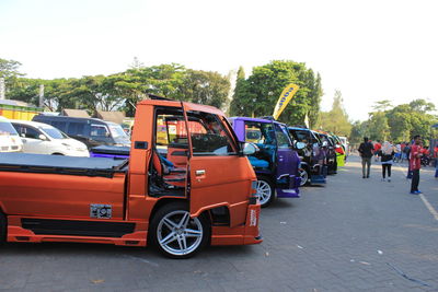 View of cars on road