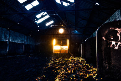 Illuminated built structure at night