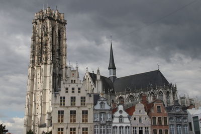 Low angle view of buildings against sky