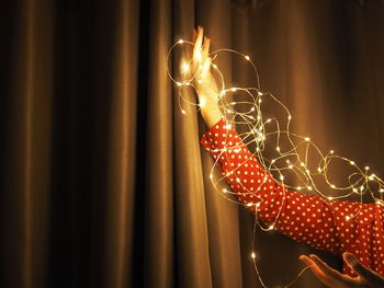 Close-up of illuminated christmas lights