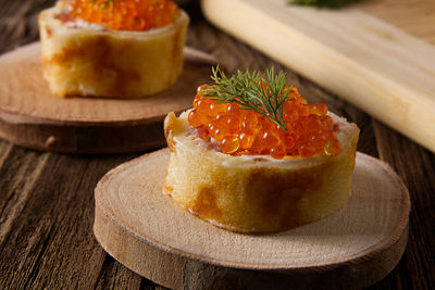 Close-up of food on table