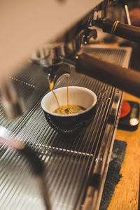 Close-up of coffee on table