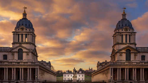 View of building against sky during sunset