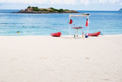 Scenic view of beach against sky