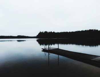 Scenic view of lake against clear sky
