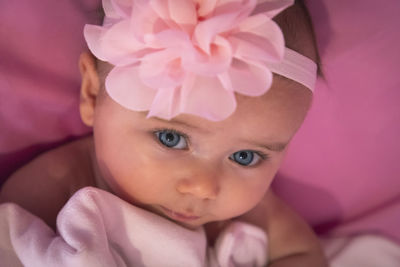 Close-up portrait of cute baby girl