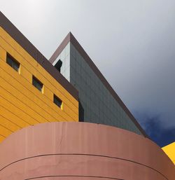 Low angle view of modern building against clear sky