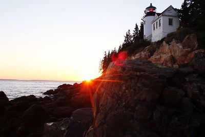 Scenic view of sea at sunset