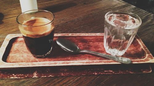 Close-up of coffee on table