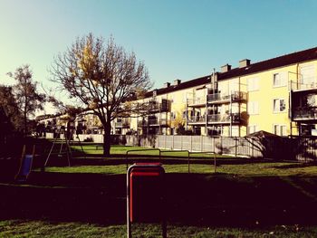 Playground against clear sky