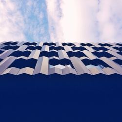 Low angle view of modern building against sky