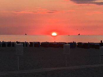 Scenic view of sea at sunset