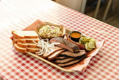 Tray full of smoked bbq