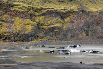 High angle view of beach