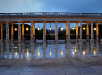 Illuminated historic building at night