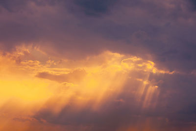 Low angle view of sky during sunset