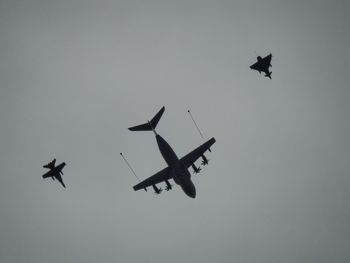 Low angle view of airplane flying in sky