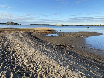 Scenic view of beach against sky