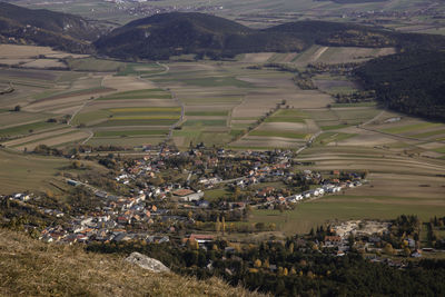 High angle view of townscape