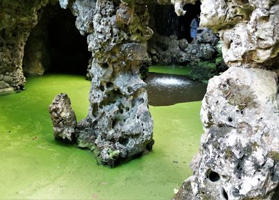 Rock formation in water