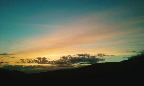 Scenic view of landscape against sky during sunset