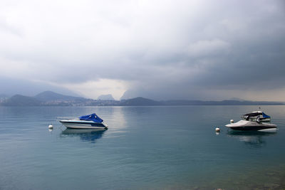 Nautical vessel on sea against sky