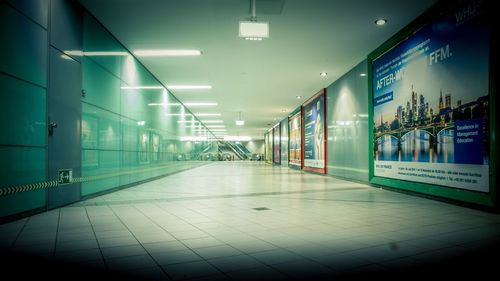 Interior of empty subway