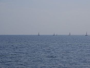 View of calm sea against clear sky