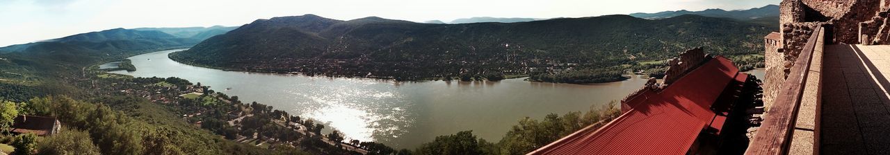 Panoramic view of mountains against sky