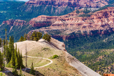 High angle view of road passing through landscape