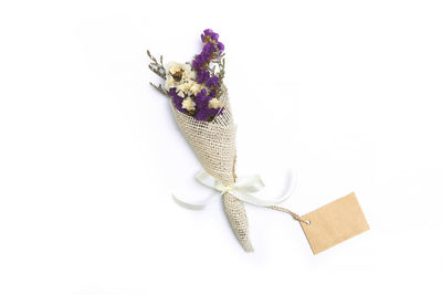 Close-up of white flowers on rope