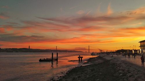 Scenic view of sea during sunset