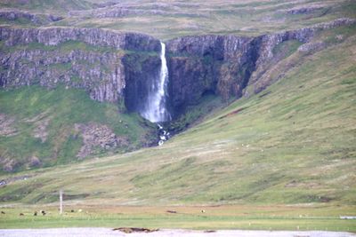 Scenic view of waterfall