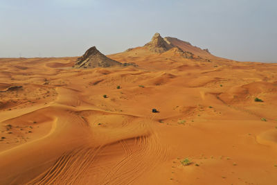 Scenic view of desert against sky