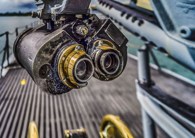 Close-up of old-fashioned binoculars