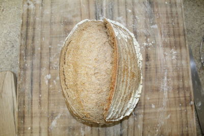 Directly above shot of bread on table