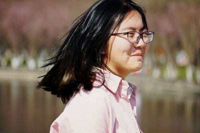 Close-up portrait of young woman