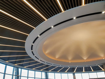 Low angle view of illuminated staircase in building