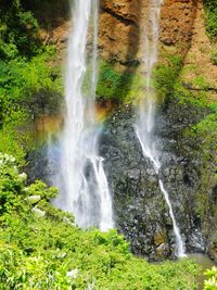 Scenic view of waterfall