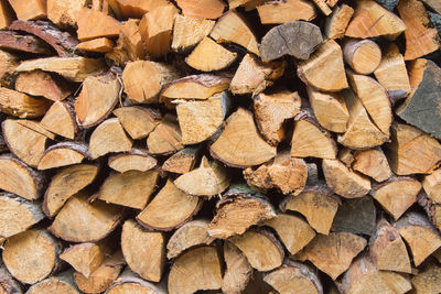 Full frame shot of firewood